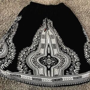 Gypsie Blu Boho Maxi Skirt Womens Large Pull-On Elastic Waist Fully Lined